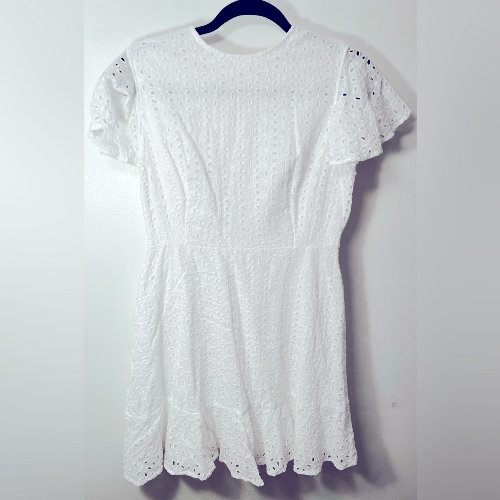 Butterfly Sleeve Ruffle Hem Shiffy Dress
